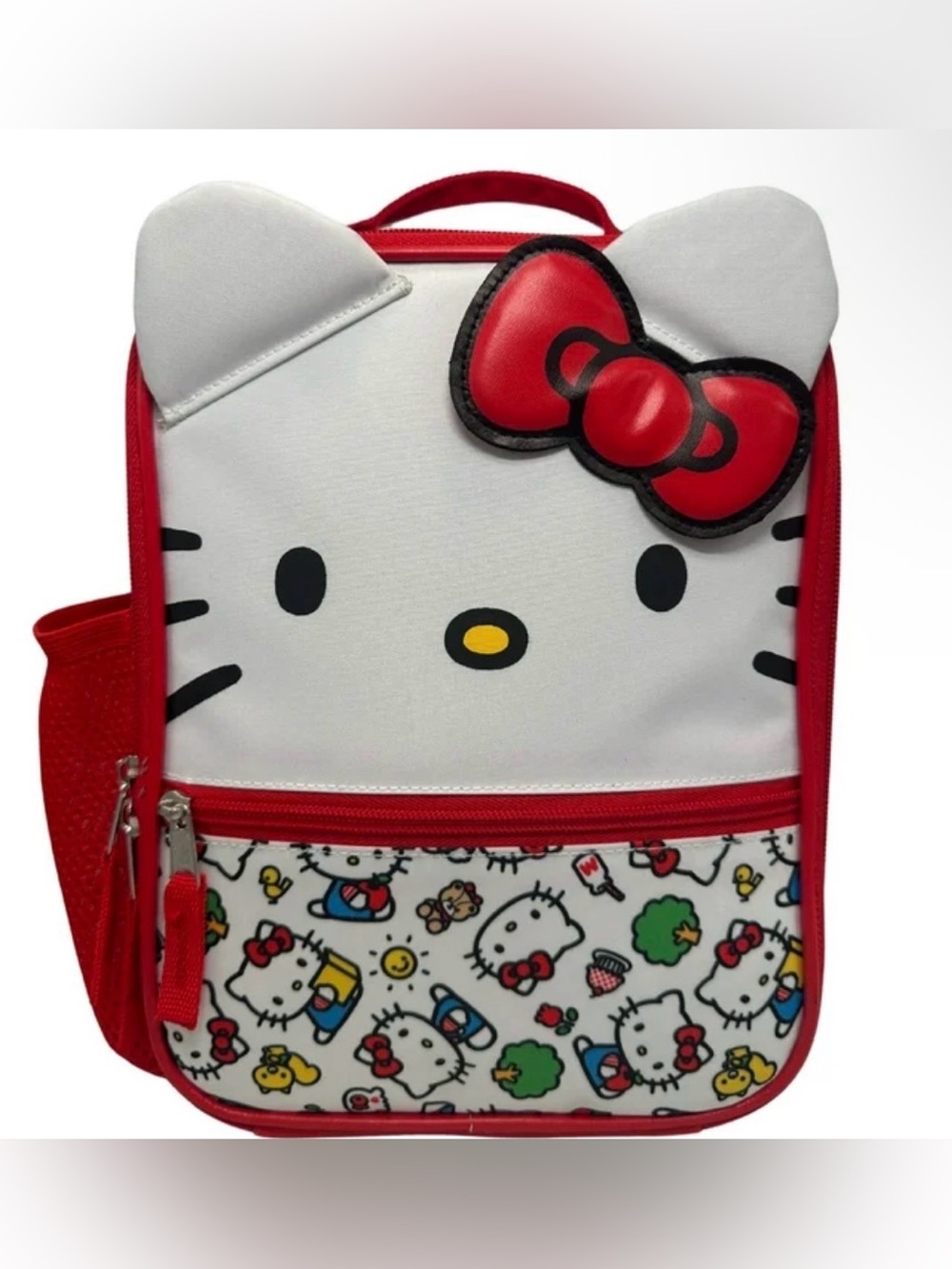 Hello Kitty Reusable Lunch Box Bag Red White Sanrio Kids Lunch Tote Cute Classic